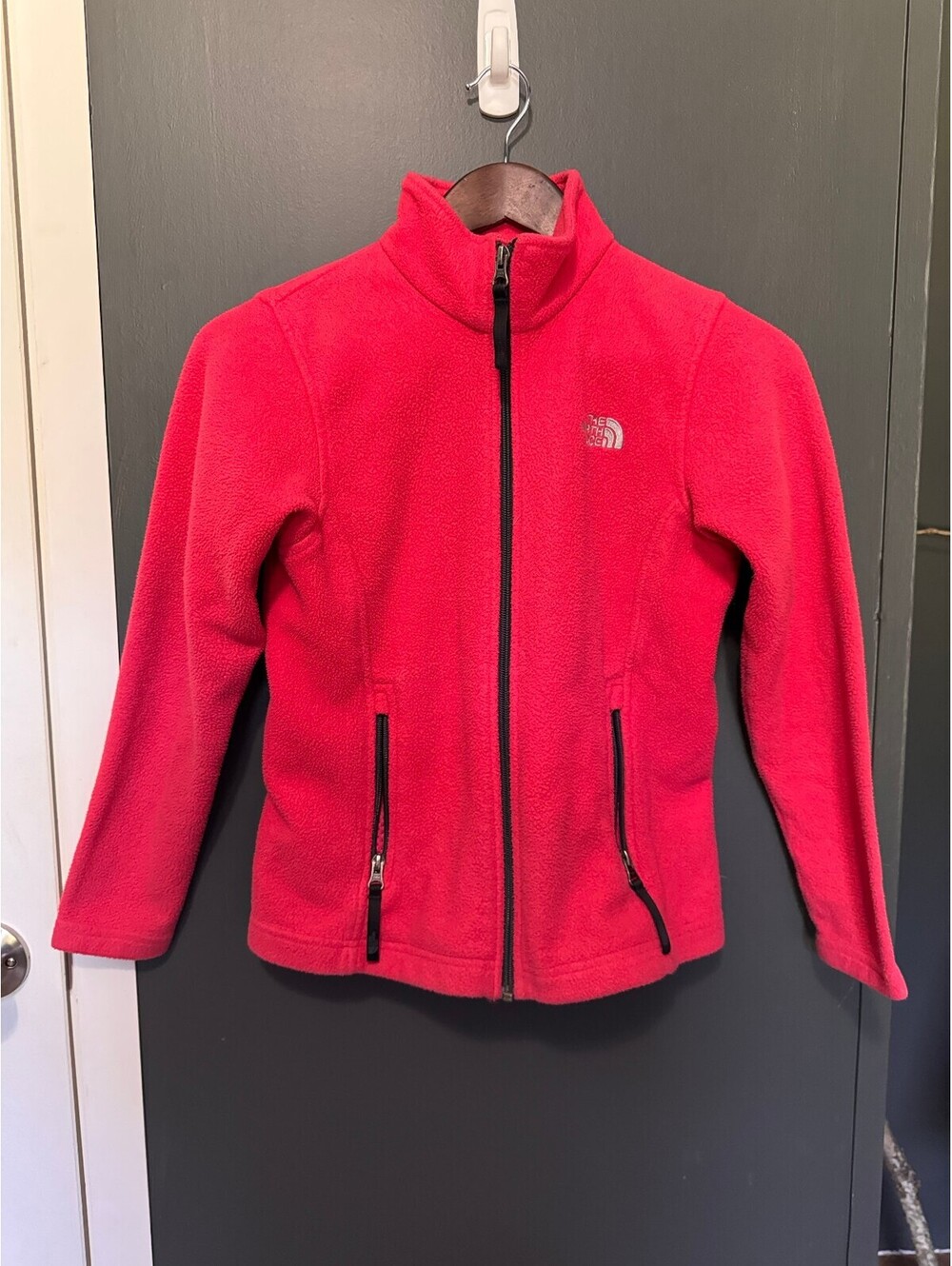 The North Face Girls M 10/12 Pink Polartec Fleece Full Zip Jacket Youth Medium